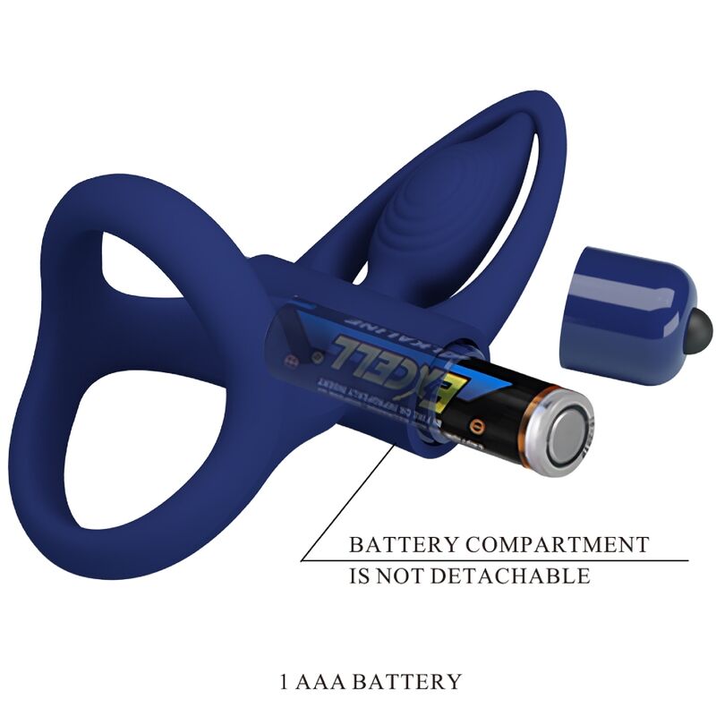 Vibrating Blue Double Ring Stimulator