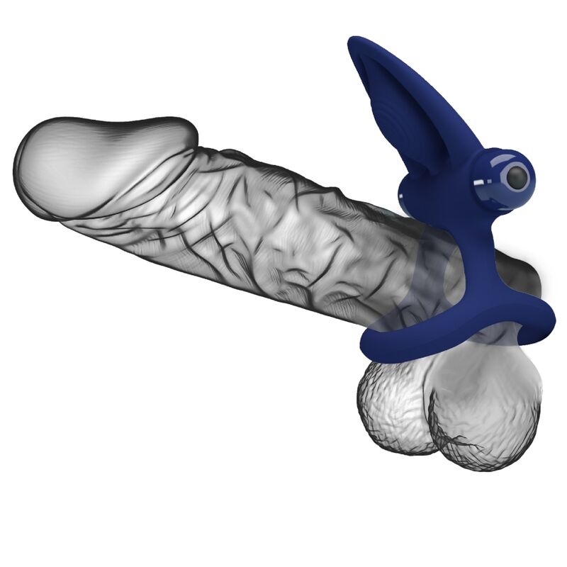 Vibrating Blue Double Ring Stimulator