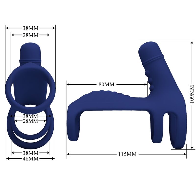 Elish Blue Vibrating Cock Ring Extension