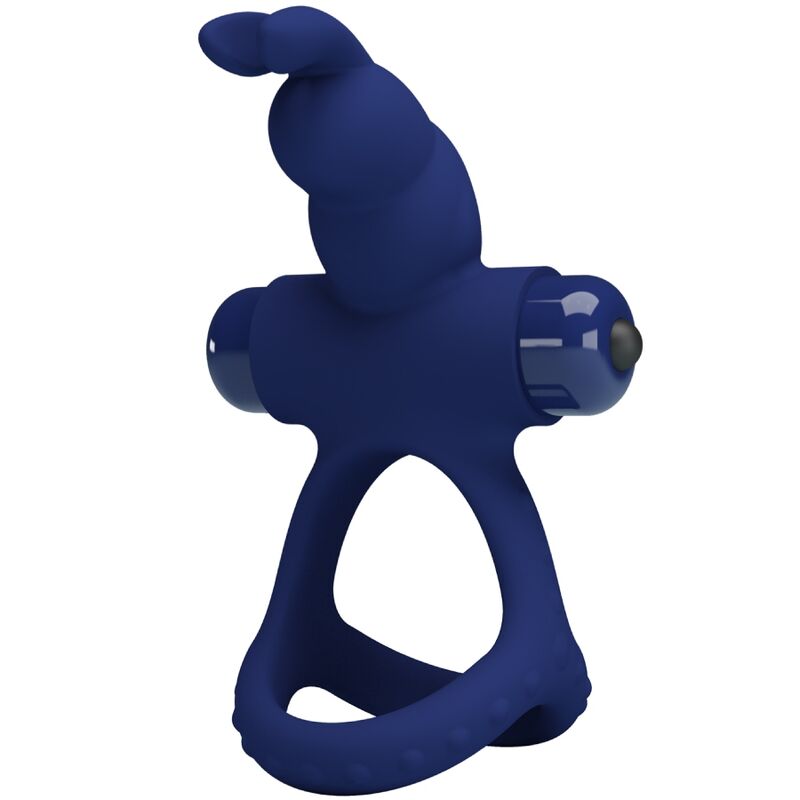 Luchito Blue Double Vibrating Rabbit Ring