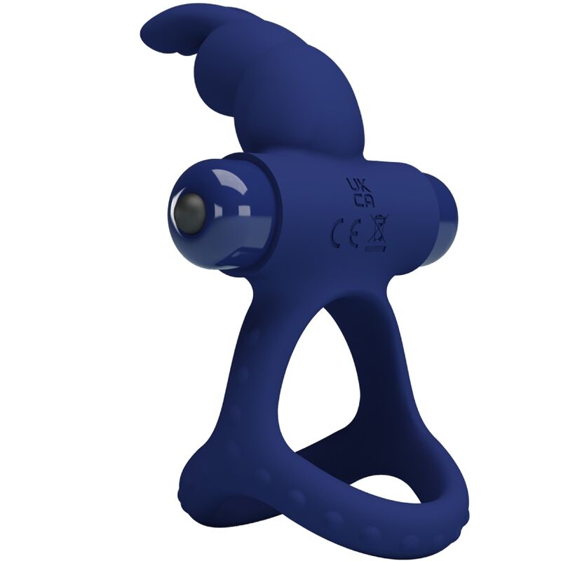 Luchito Blue Double Vibrating Rabbit Ring