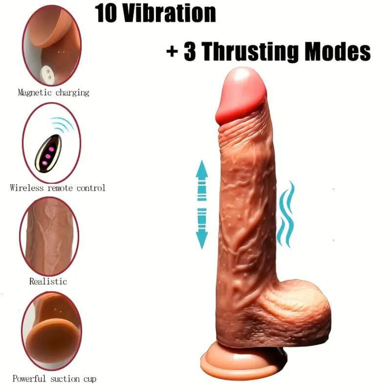 Realistic 22.5cm Thrusting Dildo Vibrator