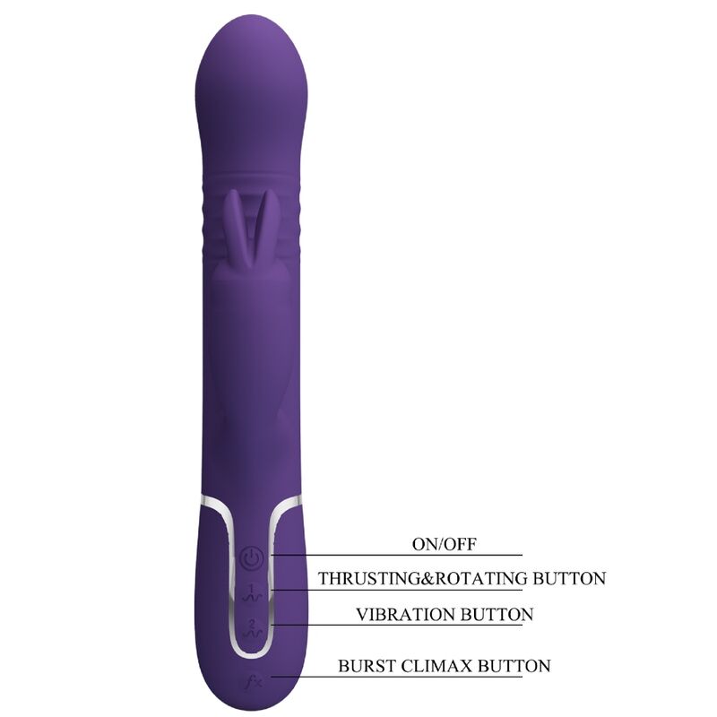 Vibrador Rabbit Coale 4 en 1 - Púrpura
