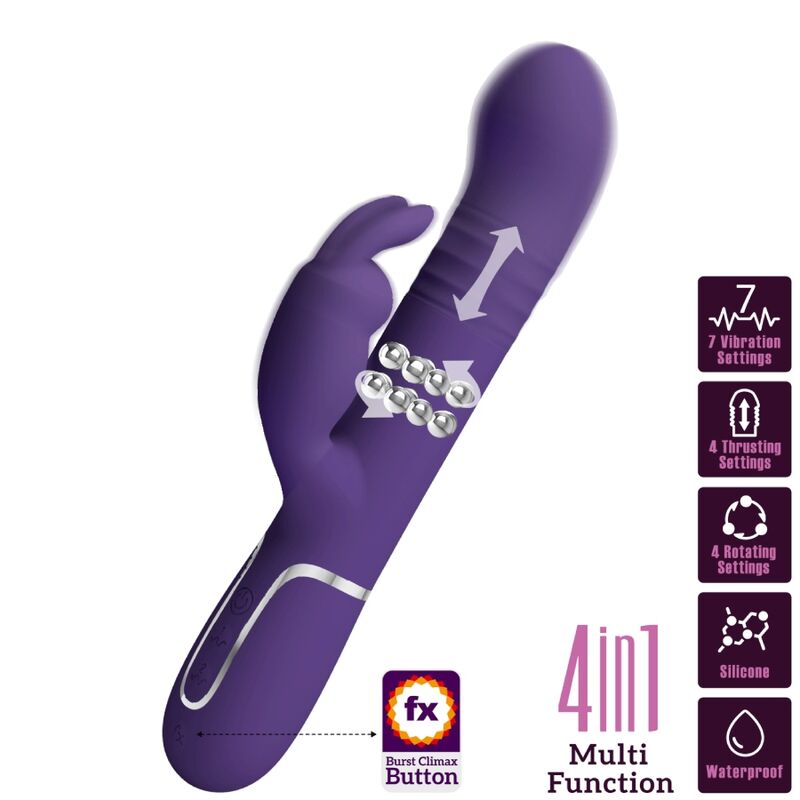 Vibrador Rabbit Coale 4 en 1 - Púrpura