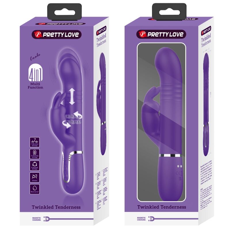 Vibrador Rabbit Coale 4 en 1 - Púrpura