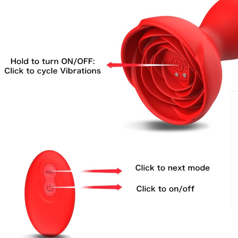 A Bloom Rose Vibrator & Anal Plug Set