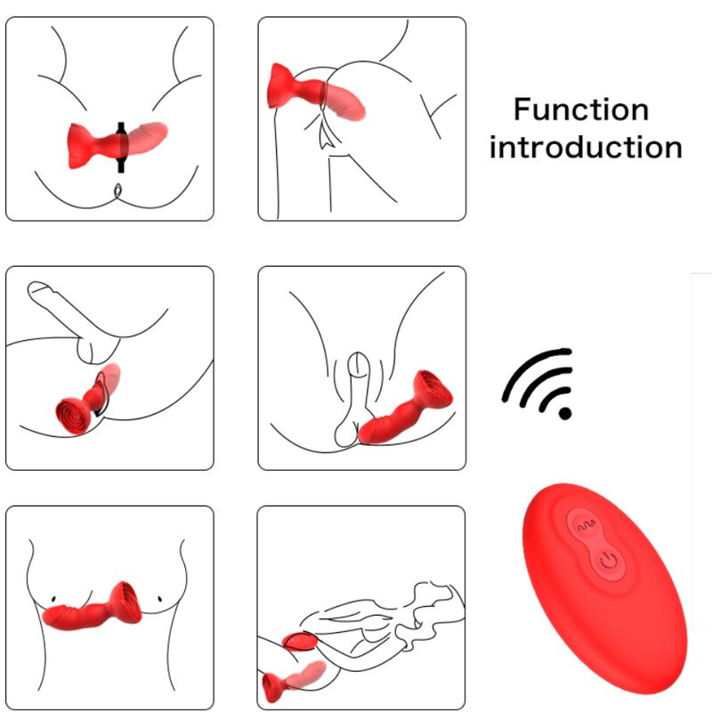 A Bloom Rose Vibrator & Anal Plug Set