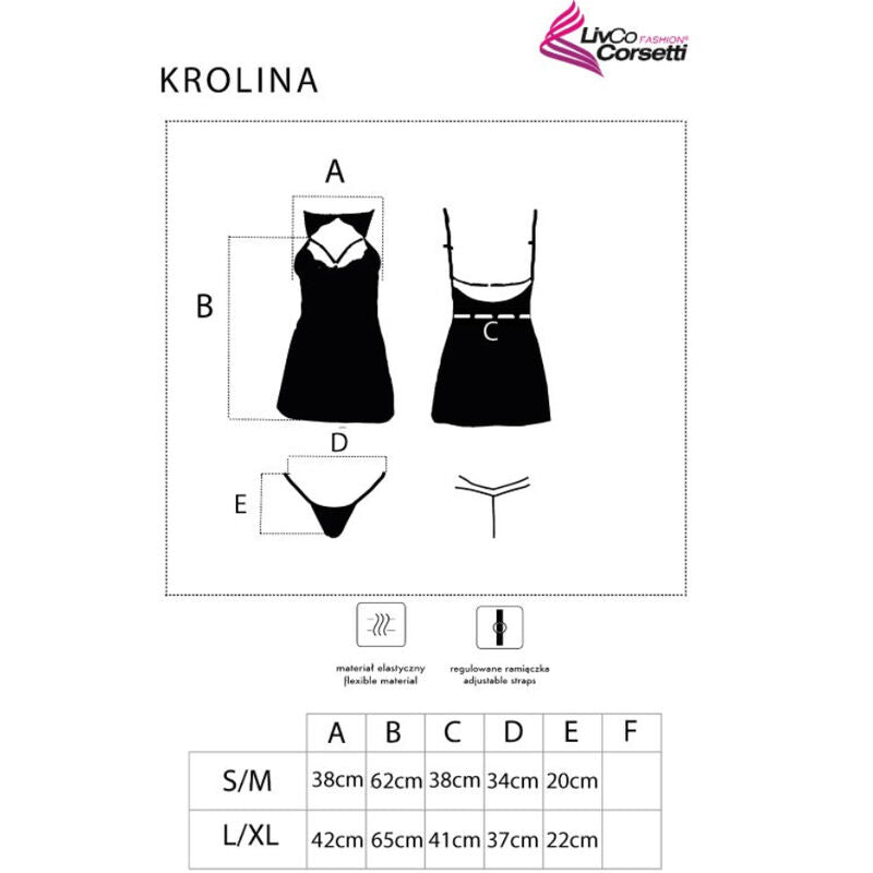 Krolina LC 90734 Black Chemise & Thong Set