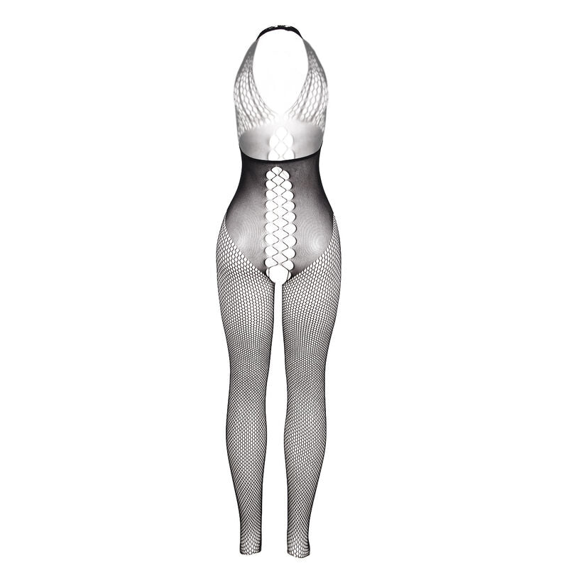 Black Open Back Bodystocking - One Size