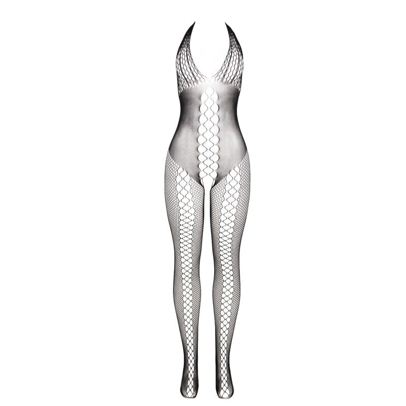 Black Open Back Bodystocking - One Size