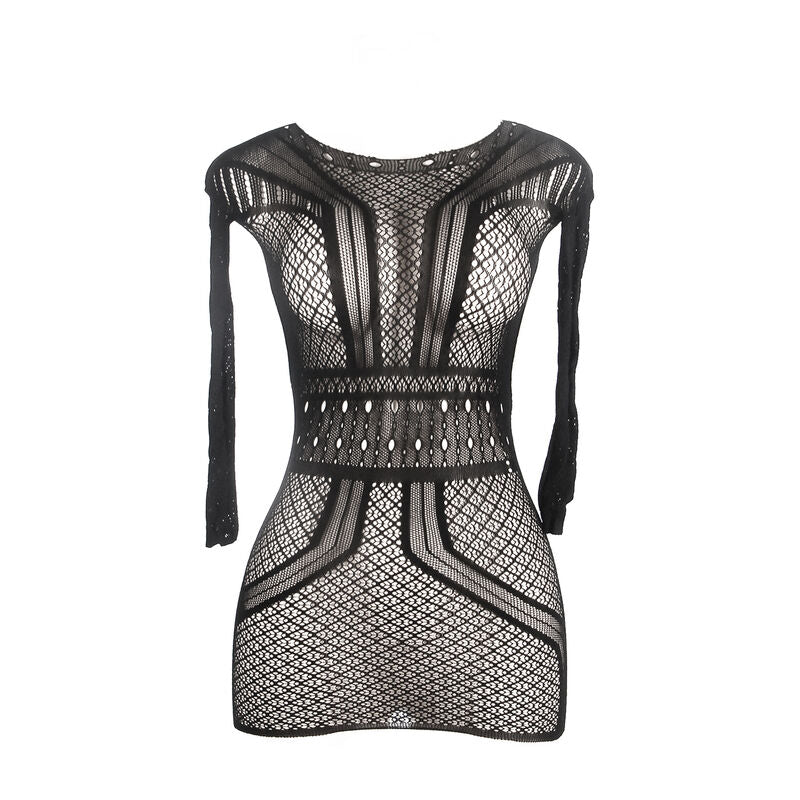 Seductive Backless Fishnet Mini Dress