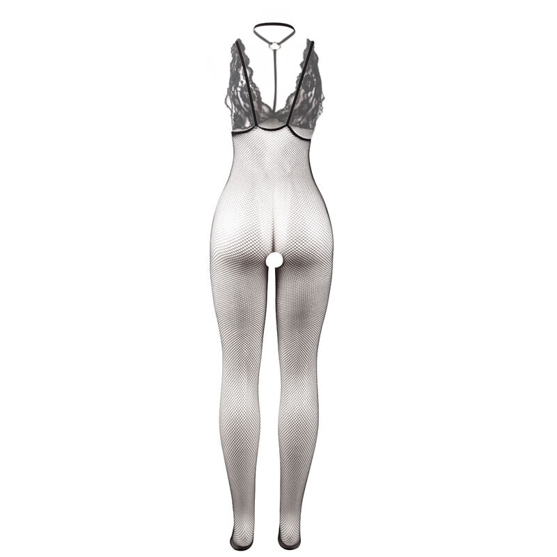 Bodystocking de Rede Preta Sem Fundo