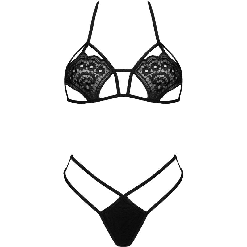 Jimena Lc 20216 Black Bra & Thong Set
