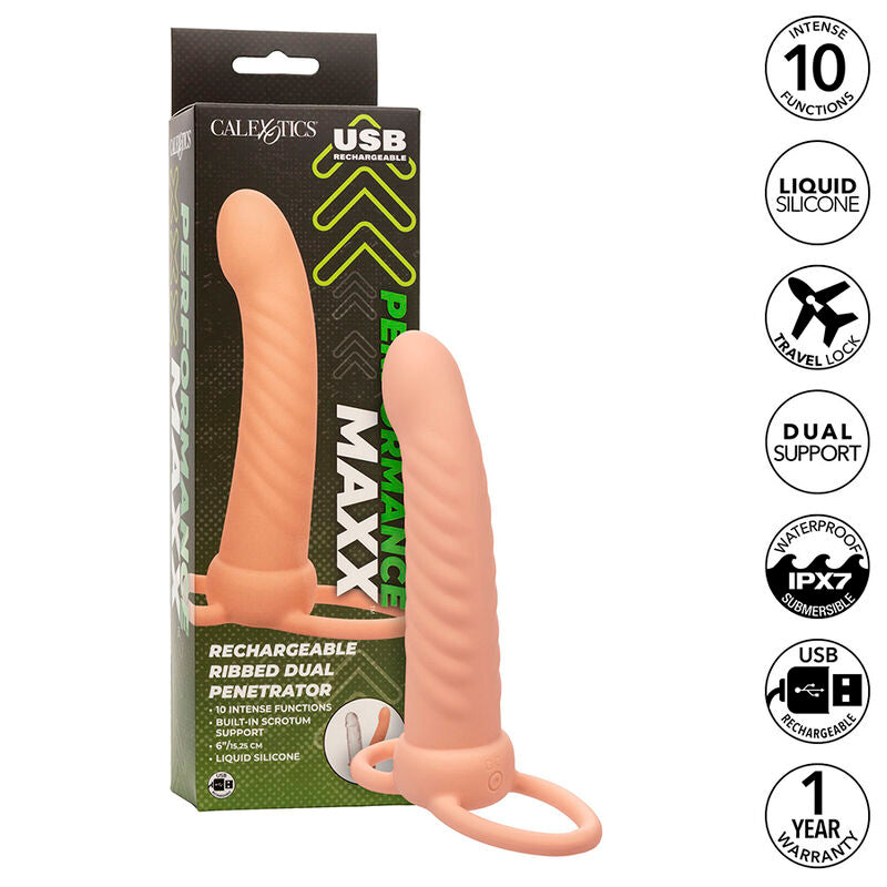Maxx Ribbed Dual Penetrator 10 Speed
