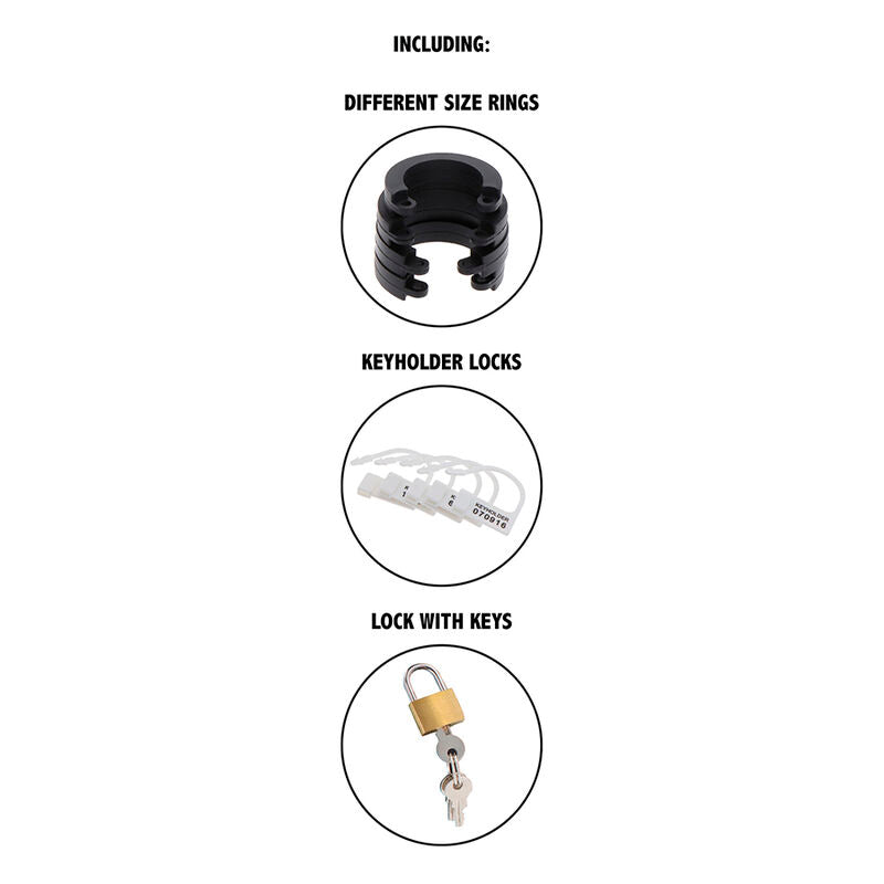 Extreme Silicone Chastity Cock Cage - Black