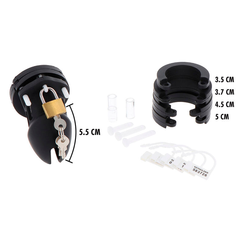 Extreme Silicone Chastity Cock Cage - Black