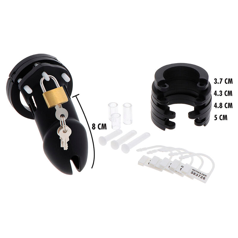 Large Black Silicone Chastity Cock Cage