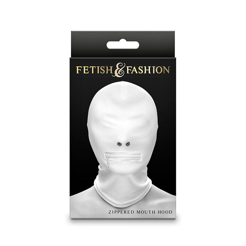 White Zippered Mouth Hood