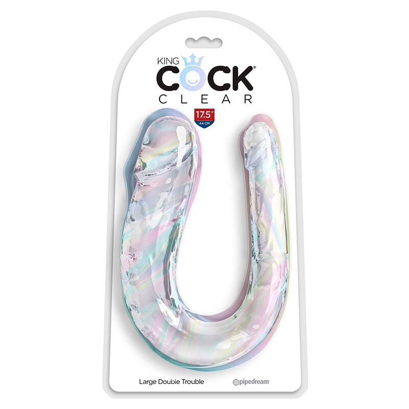 Double Trouble Clear Double Dildo 44cm