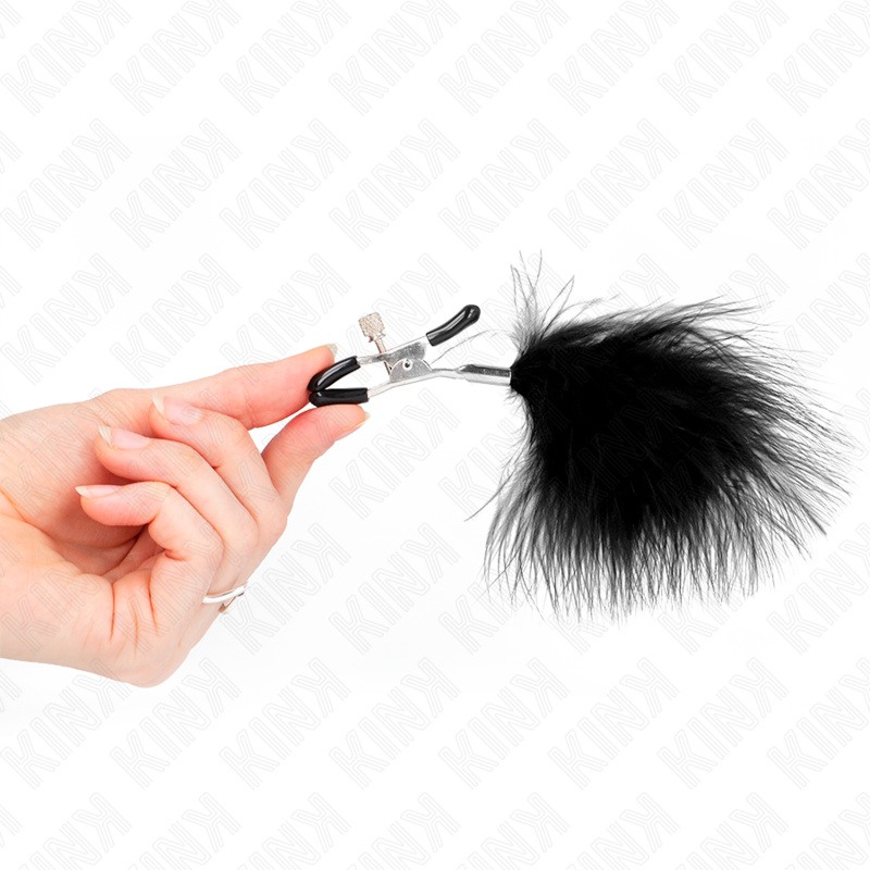 Black Feather Nipple Clamp (7 cm)