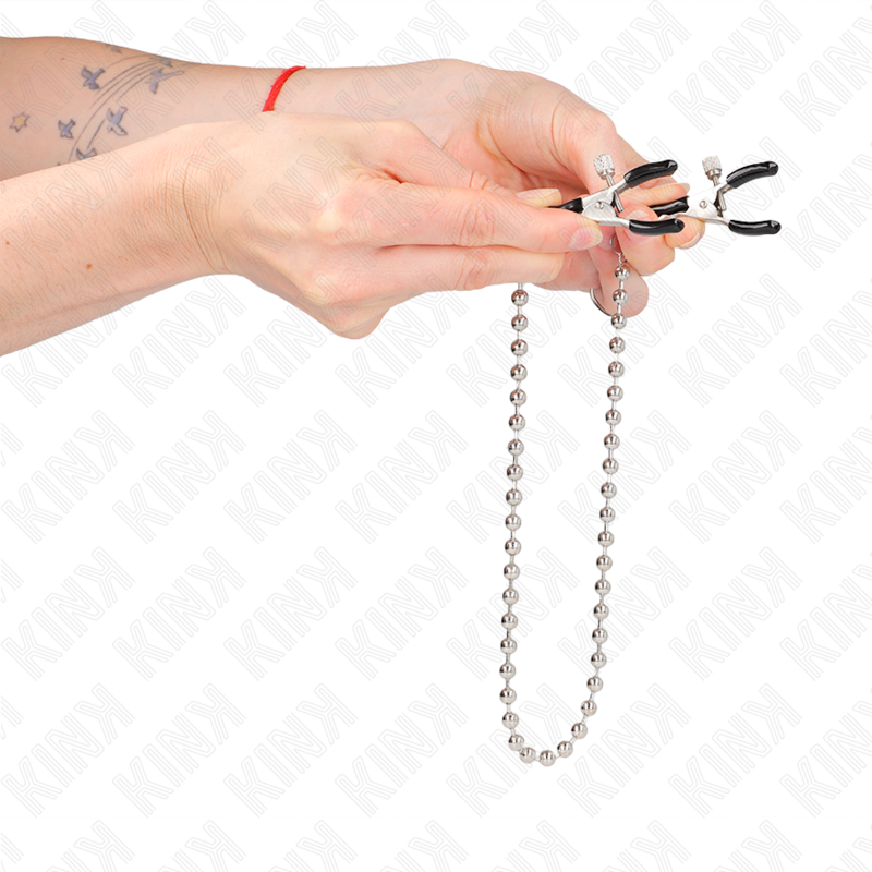 Elegant Beaded Nipple Clamps with Chain