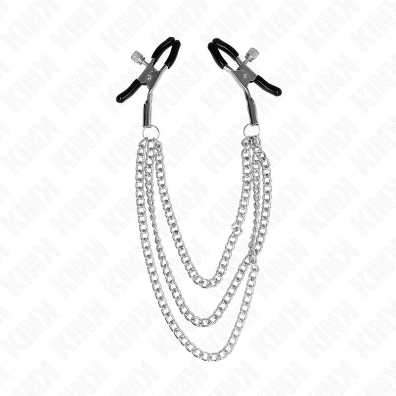 Silver 3-Chain Nipple Clamps 20-28cm