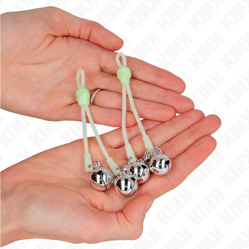 Luminous Skull Nipple Clamps with Bells