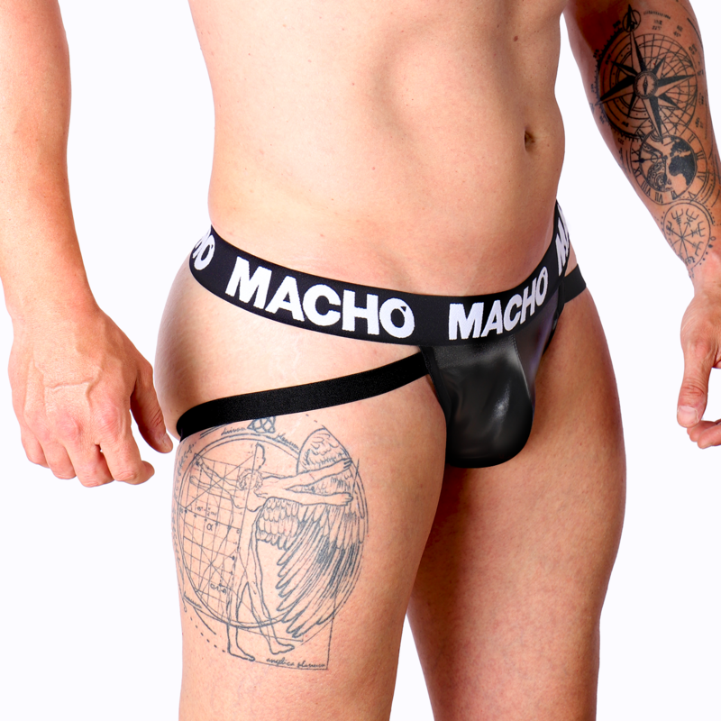 Mx25Nc Black Leather Jockstrap - Medium