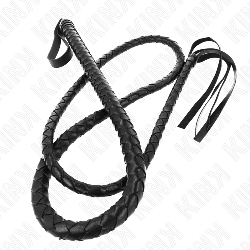 Black Snake Leather Bondage Whip - 210cm