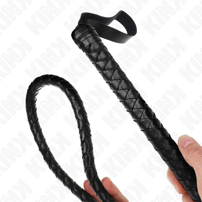 Black Snake Leather Bondage Whip - 210cm