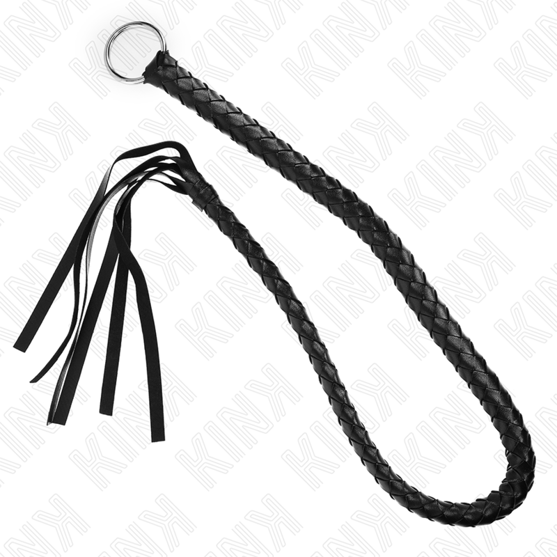 Elegant Black Ring Snake Whip - 65cm