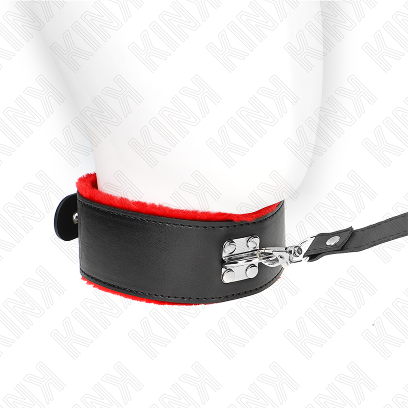 Collar de Cuero Rojo con Correa para Bondage