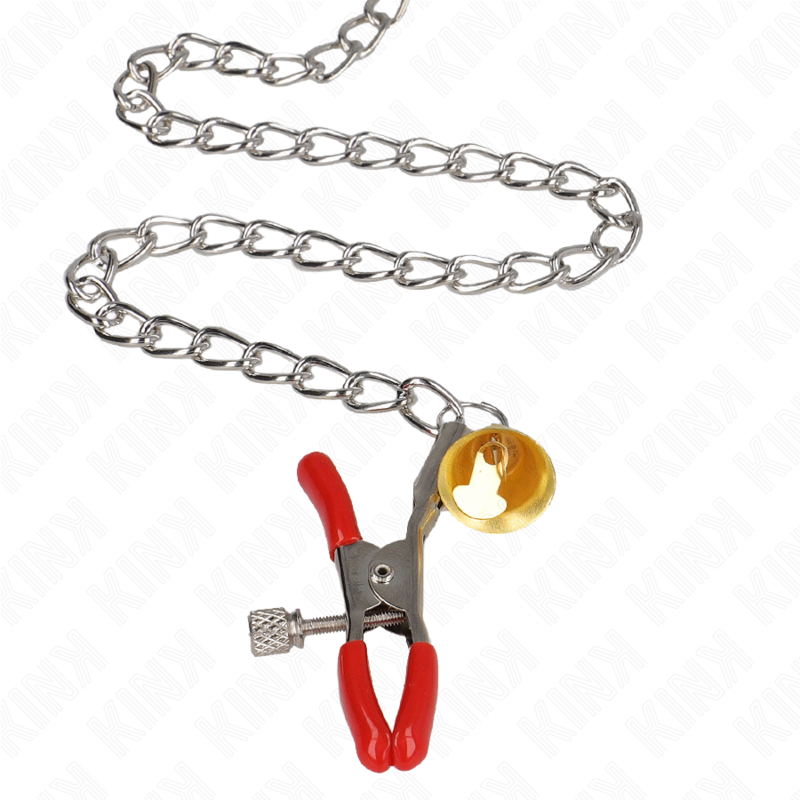 Red Triple Bell Nipple & Clit Clamp Chain