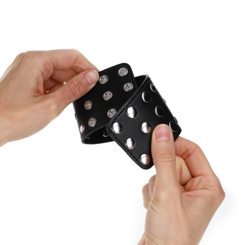 Black Rivet Wrist Restraints