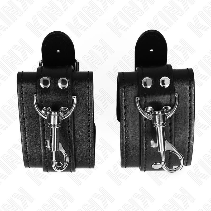 Lockable Dungeon Wrist Restraints - Black