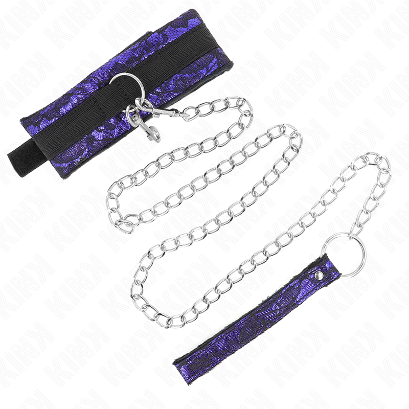 Velvet Lace Bondage Collar with Belt