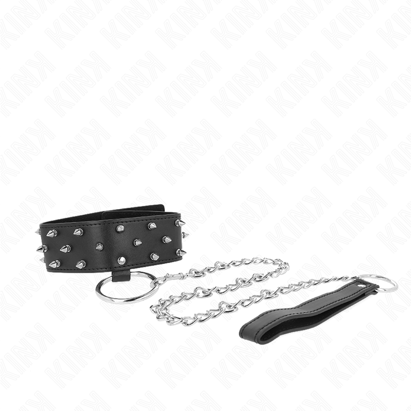 Leash Necklace with Silver Studs - Adjustable