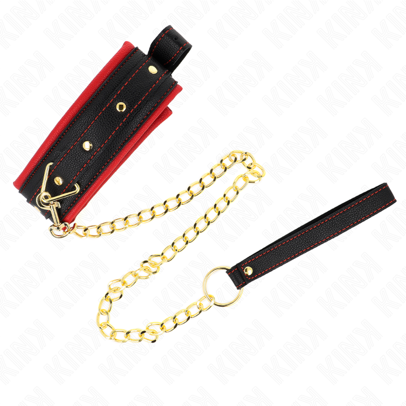 Adjustable Bondage Collar With Fabric Leash