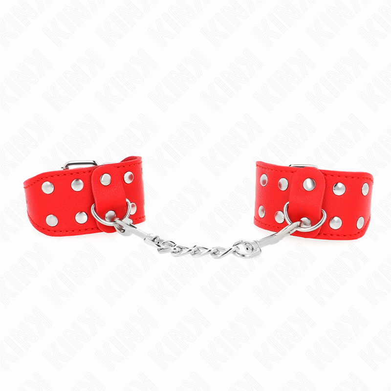Adjustable Double Studded Red Wristbands