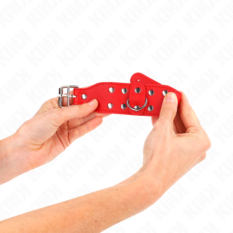 Adjustable Double Studded Red Wristbands