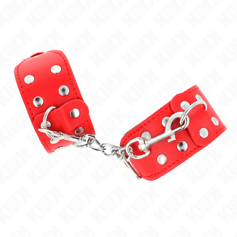 Adjustable Double Studded Red Wristbands