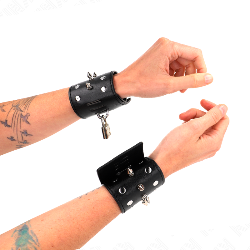 Punk Spiked Wrist Restraints 25x6cm