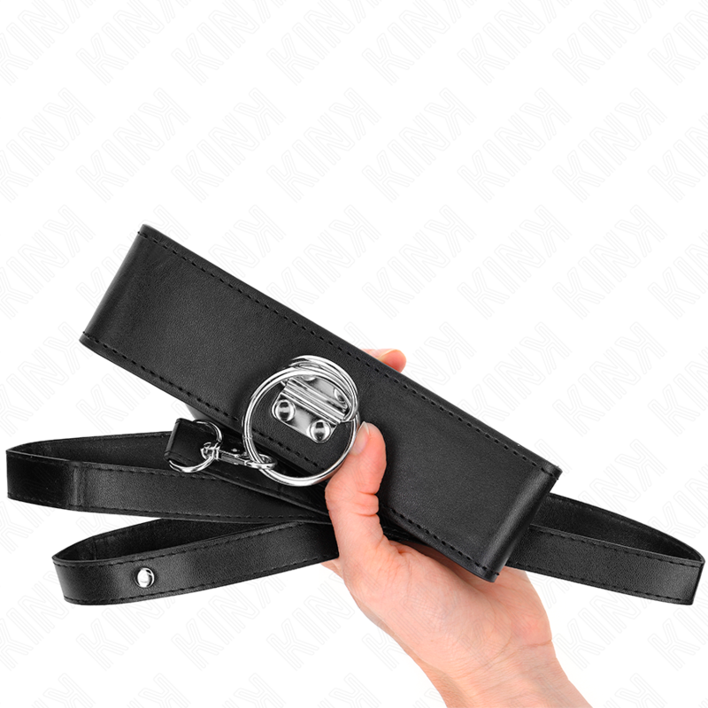 Collar de Cuero Sintético con Tachuelas y Correa