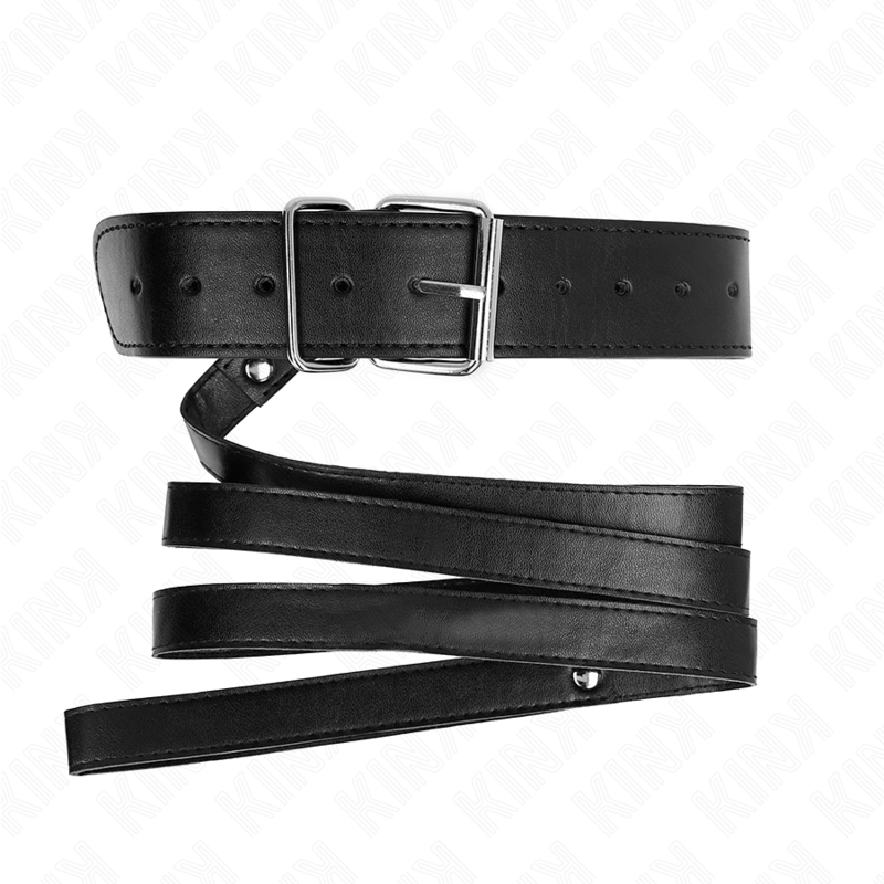 Black Adjustable Bondage Necklace With Belt