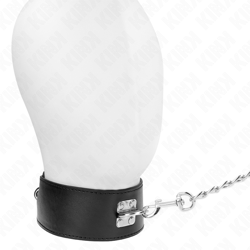 Black Bondage Neck Collar With Adjustable Belt