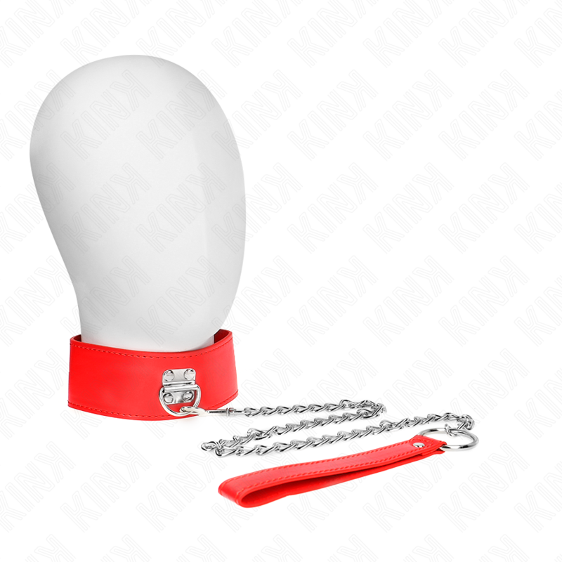 Collar de Bondage Ajustable Rojo con Correa
