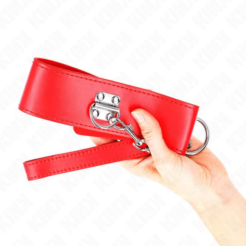 Collar de Bondage Ajustable Rojo con Correa