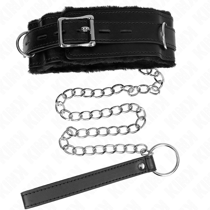 Black Bondage Collar With Leash (65cm)