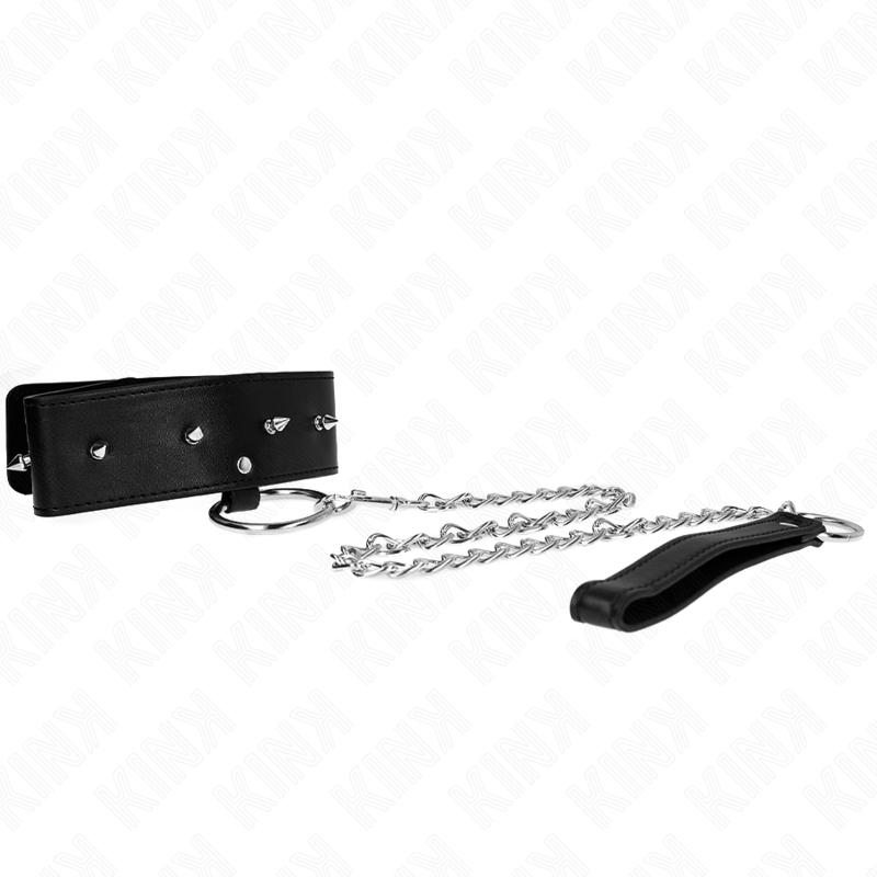 Adjustable Silver Studded Collar & Leash