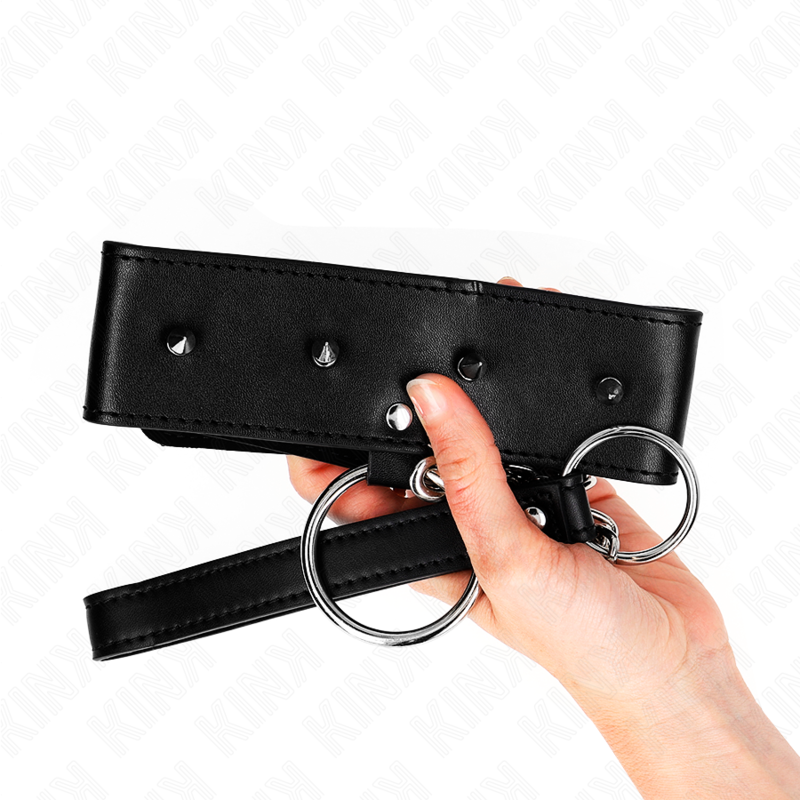 Adjustable Silver Studded Collar & Leash